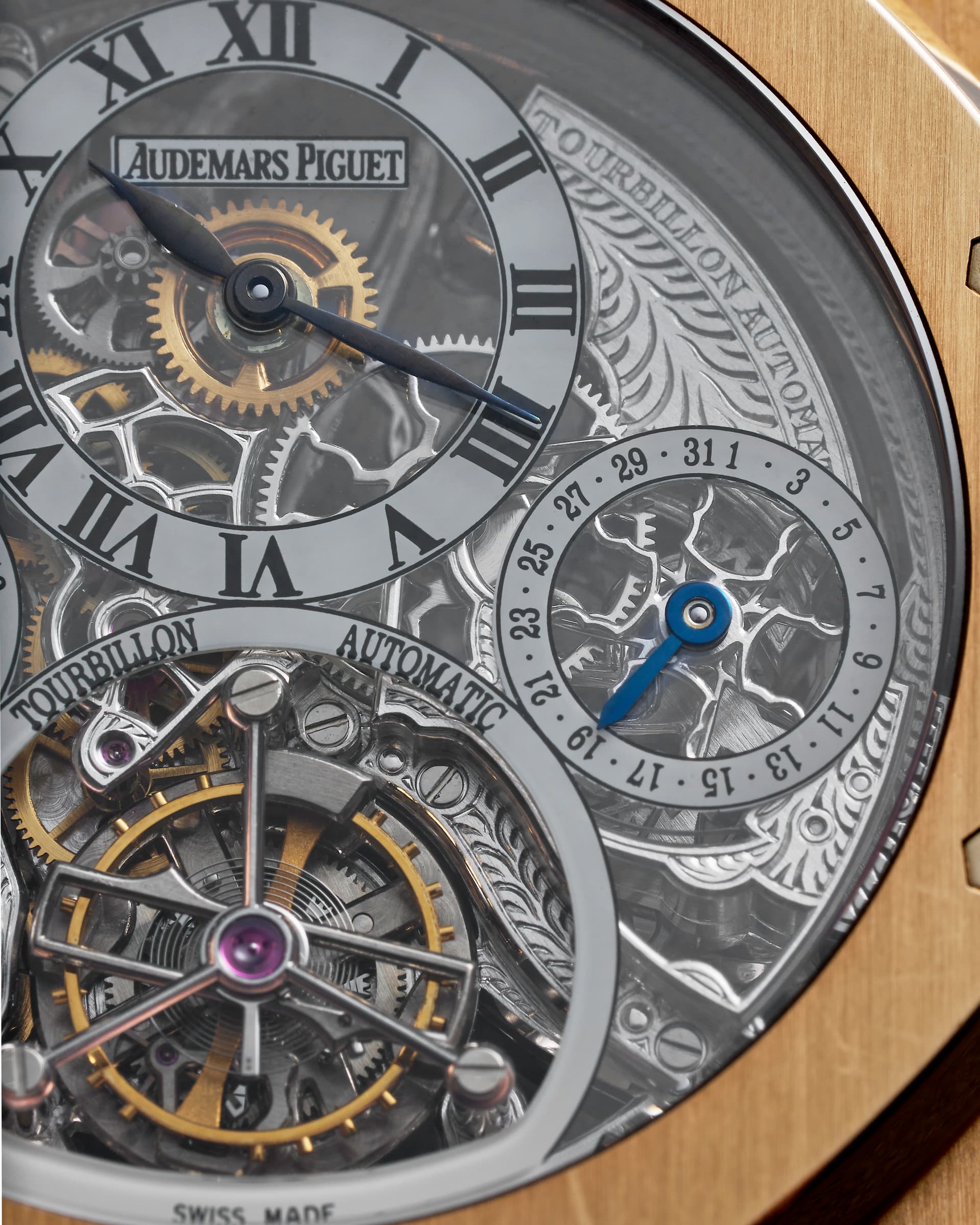 Openworked dial of the Royal Oak Tourbillon Squelette