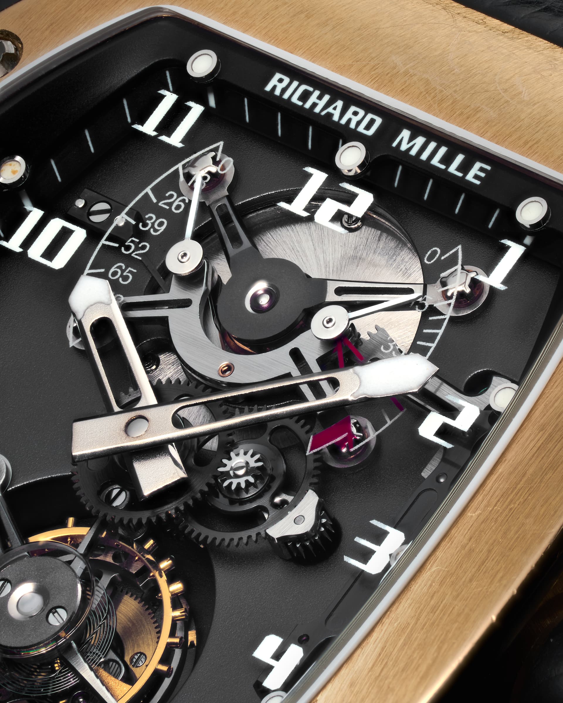 Skeletonised dial of the Richard Mille RM 001