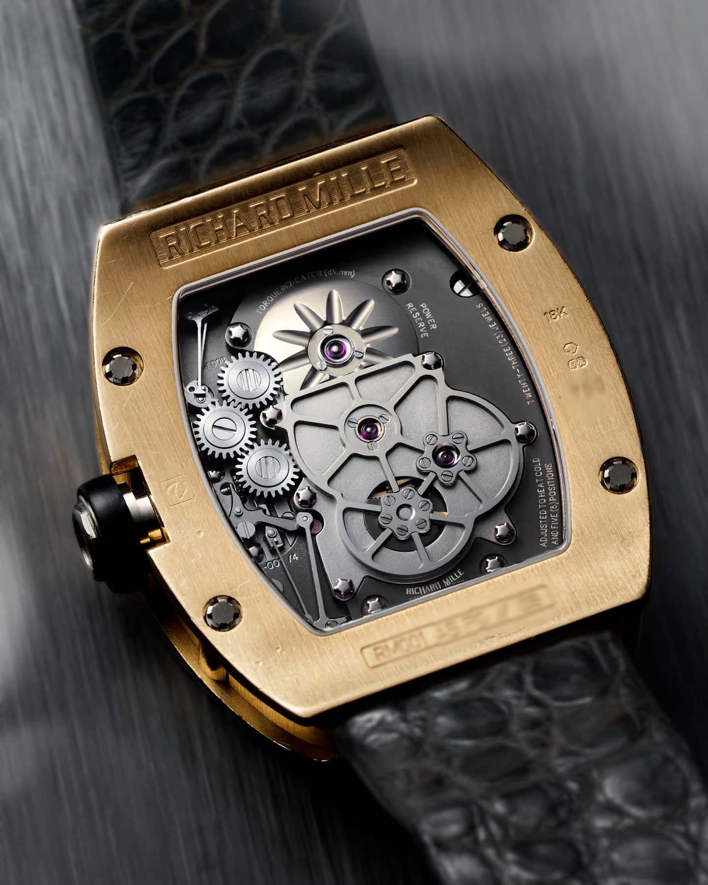 Caseback of the Richard Mille RM 001 Tourbillon