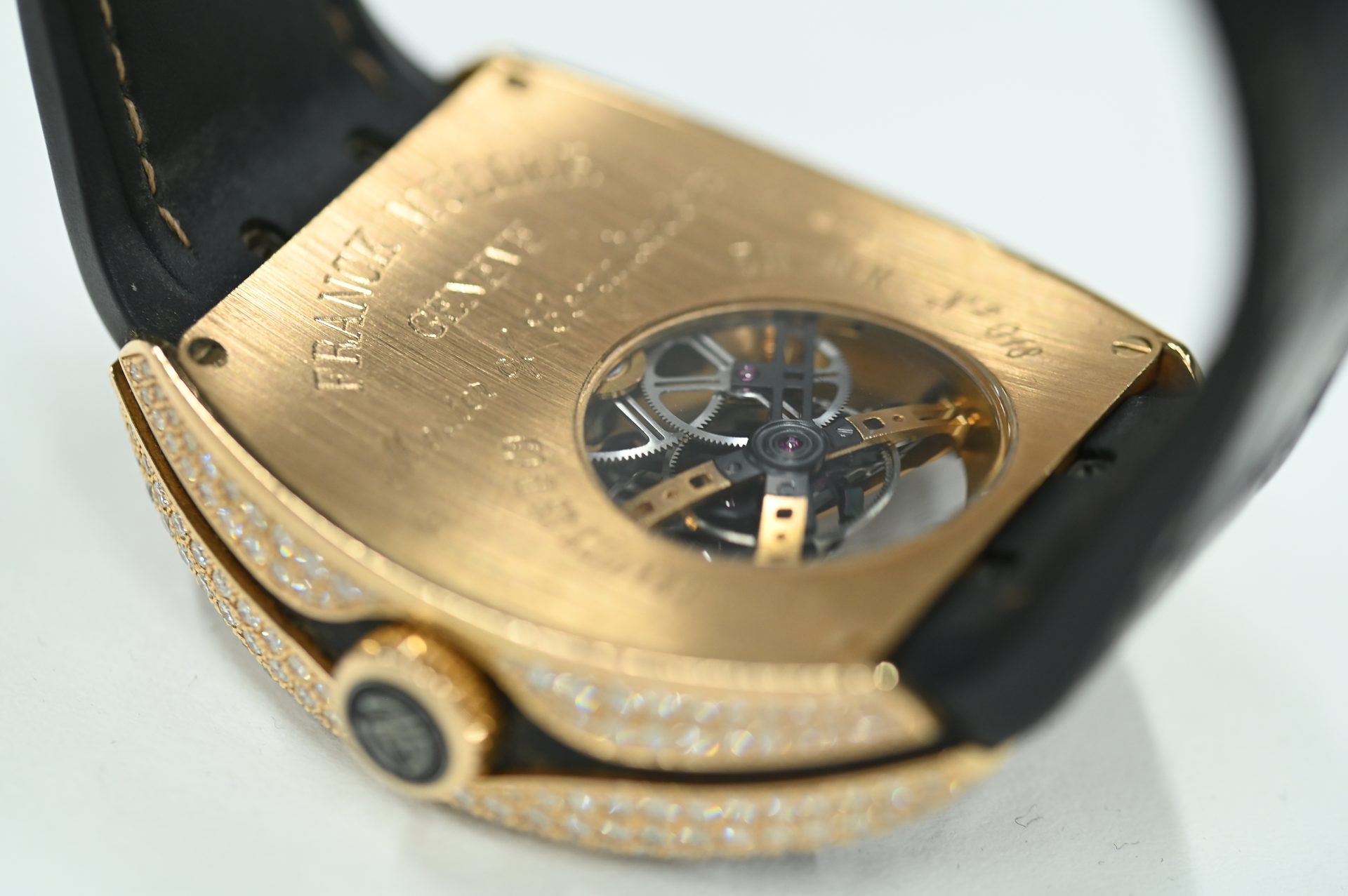 Franck Muller Vanguard Gravity Tourbillon — Display back over the movement.