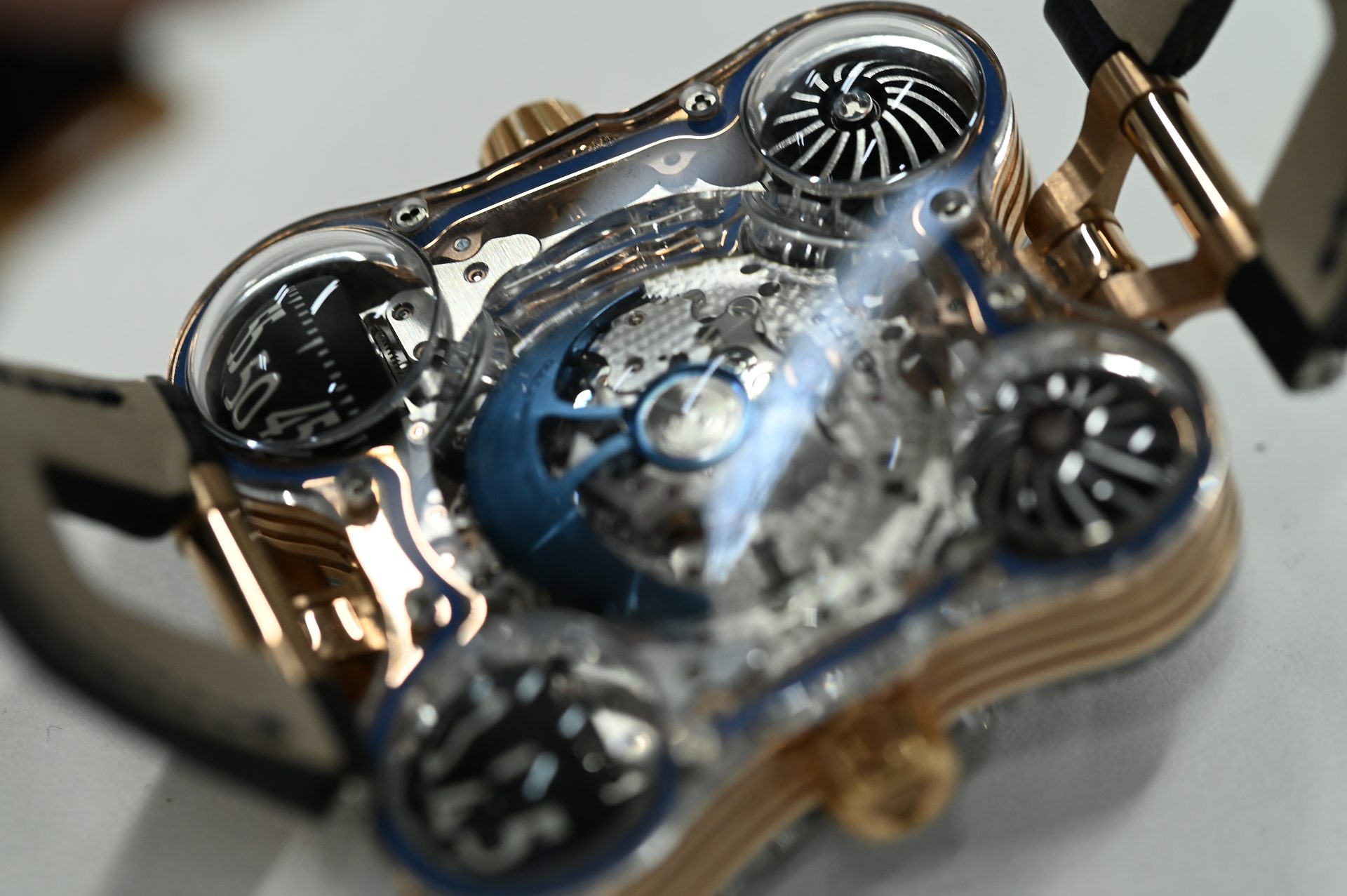 MB&F Horological Machine No.6 Space Pirate — HM6 biomorphic case with four sapphire domes and the central turbine architecture.