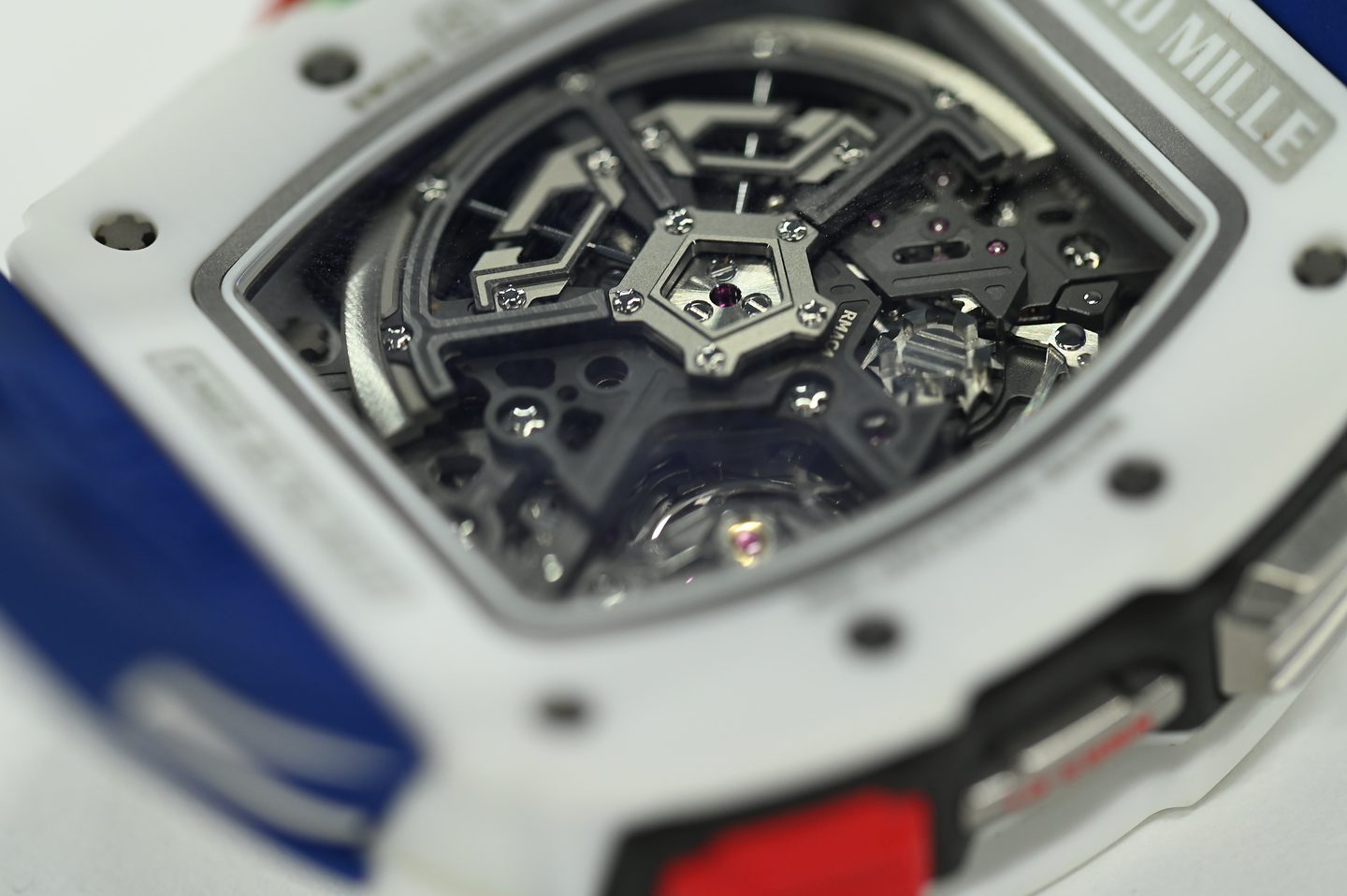 Richard Mille RM 65-01 Automatic Split-Seconds Chronograph — Movement architecture through the sapphire back.